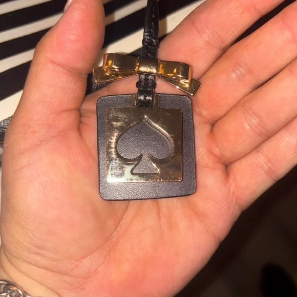 Kate Spade Black and White Striped Satchel - Picture 3 of 4